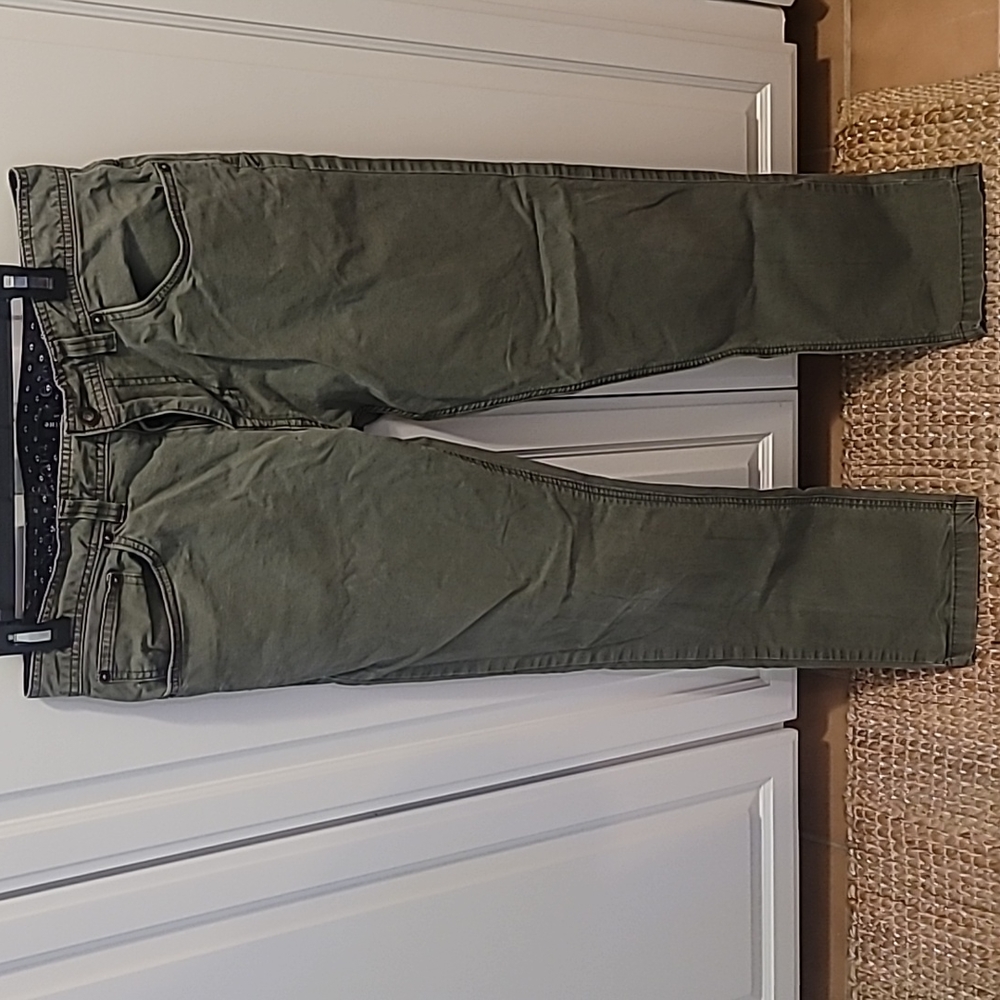 Mens Pants Prana Breathe Green Slim skinny chino cotton 5 pocket 34 W 32L